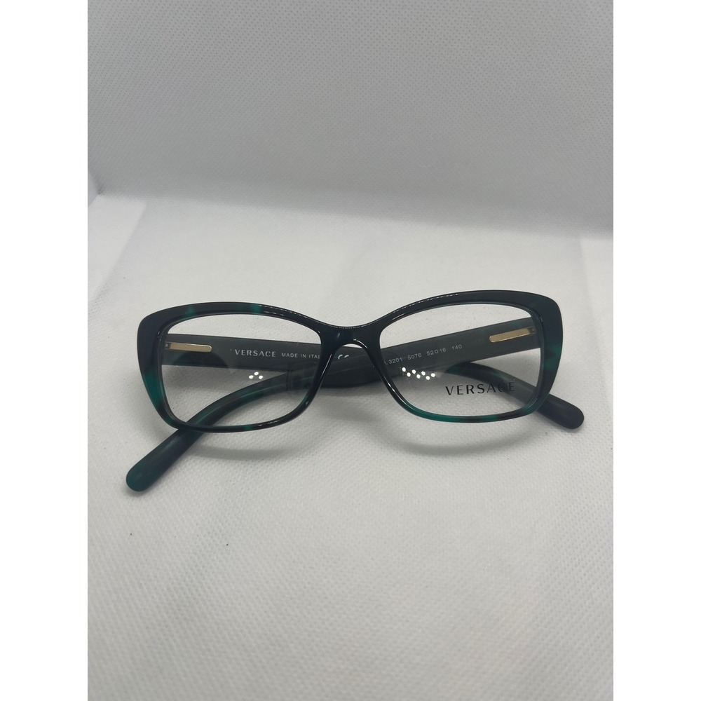 Versace Designer Cat Eye Eyeglasses Frames Black/Green MOD 3201